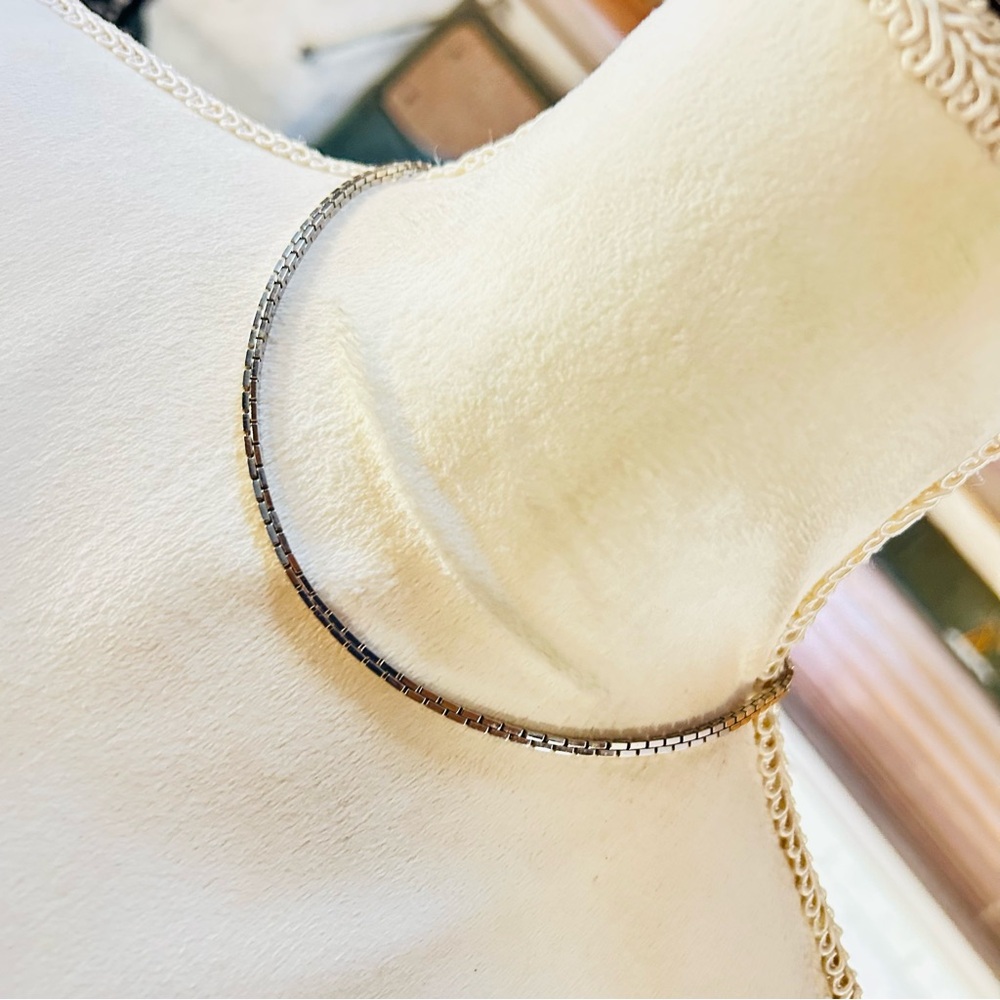 Vintage Monet silver chain hook clasp necklace
